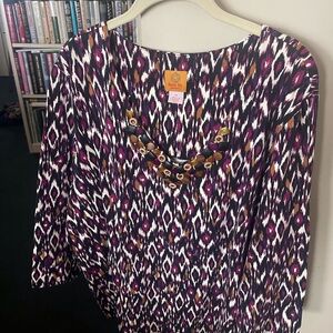 Colorful Patterned Long Sleeve Top